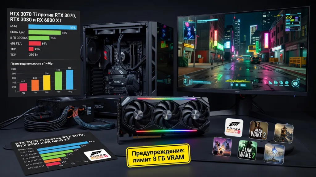 RTX 3070 Ti: плюсы, минусы и для кого подойдёт